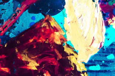 Soyut akrilik boya darbeleri, sanat fırçası düz arkaplan