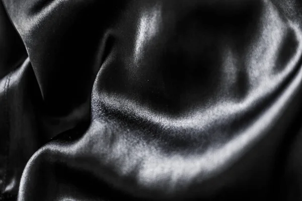 Sutra lembut hitam mewah tekstur datar, liburan glamo — Stok Foto