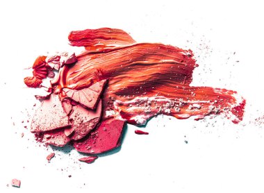 Ezilmiş göz farı, toz ve sıvı temeli yakın çekim izole