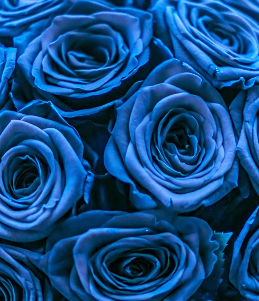 Glamour bouquet de luxo de rosas azuis, flores em flor como floral — Fotografia de Stock