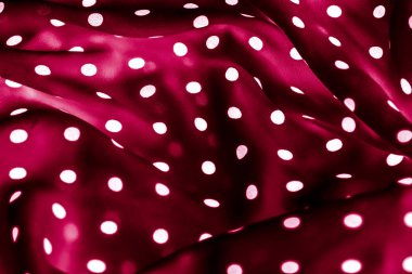 Klasik polka nokta Tekstil arka plan dokusu, kırmızı beyaz noktalar 