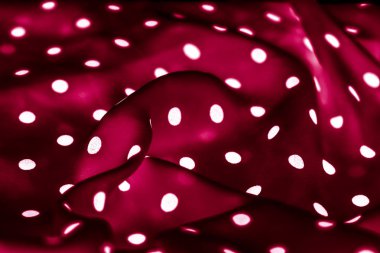 Klasik polka nokta Tekstil arka plan dokusu, kırmızı beyaz noktalar 