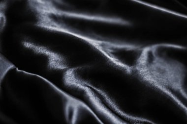 Lüks siyah yumuşak ipek yatık arka plan doku, tatil glamo