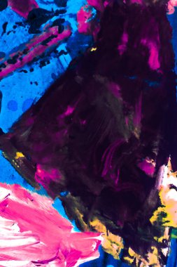 Soyut akrilik boya darbeleri, sanat fırçası düz arkaplan