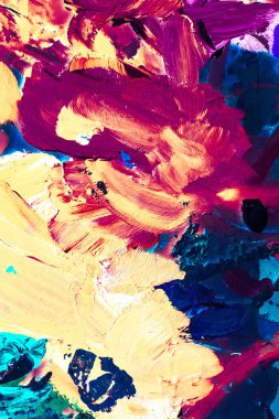 Soyut akrilik boya darbeleri, sanat fırçası düz arkaplan