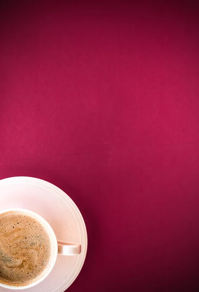 Kaffe på morgonen, flatlay bakgrund med copyspace — Stockfoto