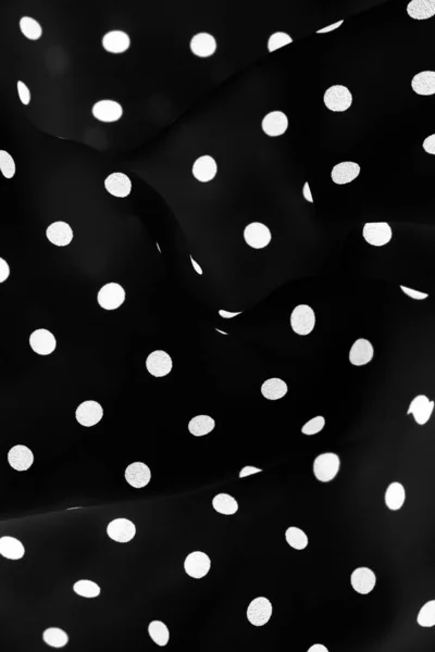 Vintage polka dot textura de fundo têxtil, pontos brancos em blac — Fotografia de Stock