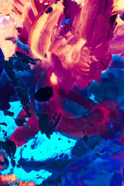 Soyut akrilik boya darbeleri, sanat fırçası düz arkaplan