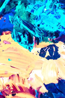 Soyut akrilik boya darbeleri, sanat fırçası düz arkaplan