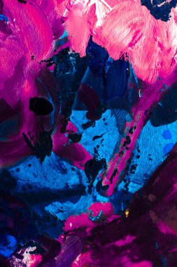 Soyut akrilik boya darbeleri, sanat fırçası düz arkaplan