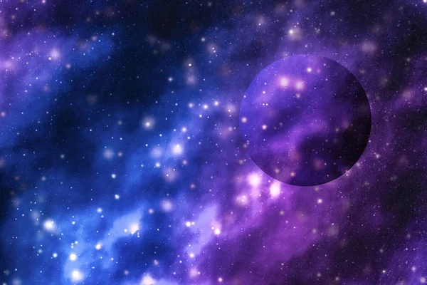 Estrelas, planeta e galáxia em cosmos universo, espaço e tempo trav — Fotografia de Stock