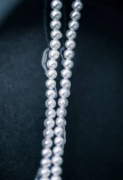 真珠のネックレス、高級ジュエリーの背景 — ストック写真