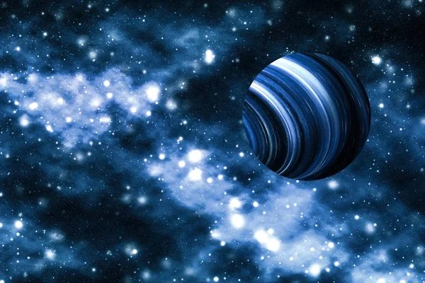 Stele, planetă și galaxie în cosmos univers, spațiu și timp trav — Fotografie, imagine de stoc