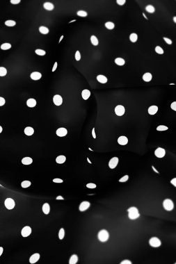Vintage Polka kumaş arka plan doku nokta, blac üzerinde beyaz noktalar
