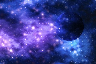 Evren evrende yıldızlar, gezegen ve galaksi, uzay ve zaman trav