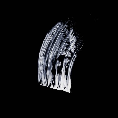 Gümüş boya fırça sıyrık doku siyah arka plan üzerinde izole, 