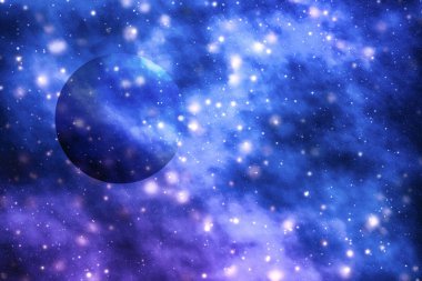 Evren evrende yıldızlar, gezegen ve galaksi, uzay ve zaman trav