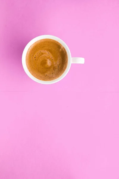 Cup of hot french coffee as breakfast drink, flatlay cups on pin