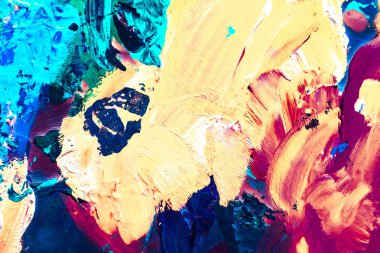Soyut akrilik boya darbeleri, sanat fırçası düz arkaplan