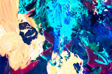 Soyut akrilik boya darbeleri, sanat fırçası düz arkaplan