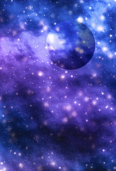 Estrelas, planeta e galáxia em cosmos universo, espaço e tempo trav — Fotografia de Stock