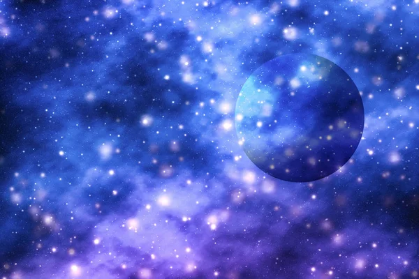 Stjärnor, planet och galaxen i kosmos universum, utrymme och tid trav — Stockfoto