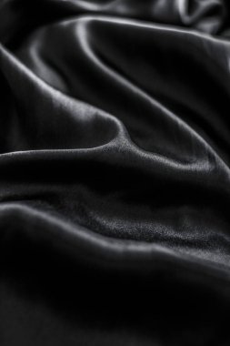 Lüks siyah yumuşak ipek yatık arka plan doku, tatil glamo