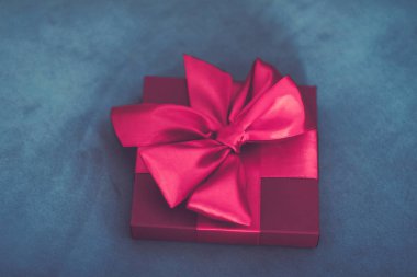 İpek şerit ve yay ile Vintage lüks tatil pembe hediye kutusu, c