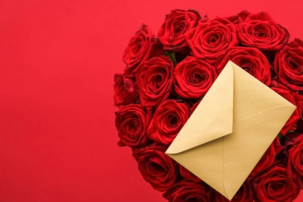 Love letter and flower delivery service on Valentines Day, luxur