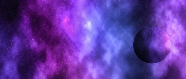 Stele, planetă și galaxie în cosmos univers, spațiu și timp trav — Fotografie, imagine de stoc