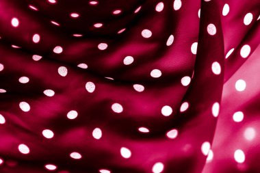 Klasik polka nokta Tekstil arka plan dokusu, kırmızı beyaz noktalar 