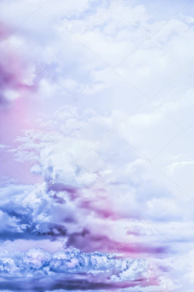 Dreamy surreal sky as abstract art, fantasy pastel colours backg