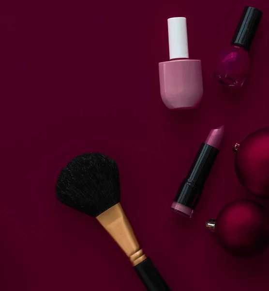 Make-up en cosmetica product set voor beauty merk Kerst sal — Stockfoto