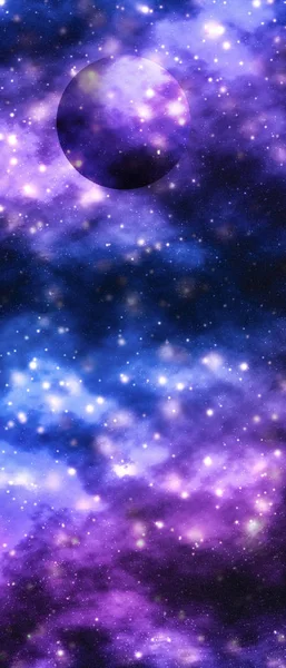 Зірки, планета і галактика у Всесвіті космосу, космічні та часові подорожі — стокове фото