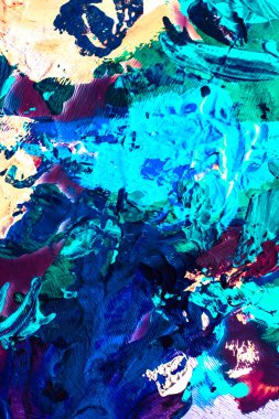 Soyut akrilik boya darbeleri, sanat fırçası düz arkaplan