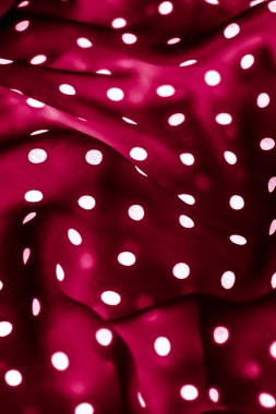 Klasik polka nokta Tekstil arka plan dokusu, kırmızı beyaz noktalar 