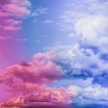 Soyut sanat olarak Rüya gibi gerçeküstü gökyüzü, fantezi pastel renkler backg