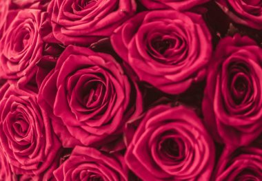 Pembe gül romantik lüks buket, flora olarak çiçek çiçek