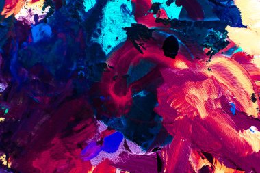 Soyut akrilik boya darbeleri, sanat fırçası düz arkaplan