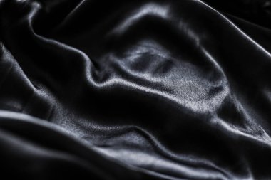 Lüks siyah yumuşak ipek yatık arka plan doku, tatil glamo