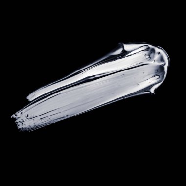 Gümüş boya fırça sıyrık doku siyah arka plan üzerinde izole, 