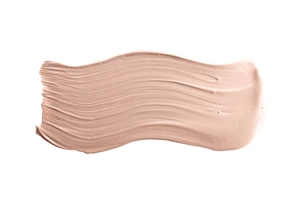 Maquillaje base pálida base cepillo trazos y textura mancha —  Fotos de Stock