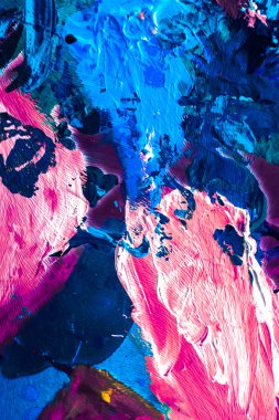 Soyut akrilik boya darbeleri, sanat fırçası düz arkaplan