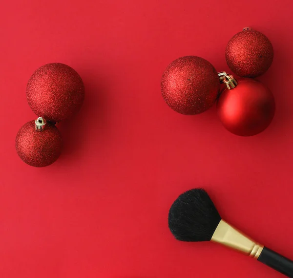 Conjunto de productos de maquillaje y cosméticos para la marca de belleza Christmas sal — Foto de Stock