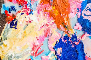 Soyut akrilik boya darbeleri, sanat fırçası düz arkaplan