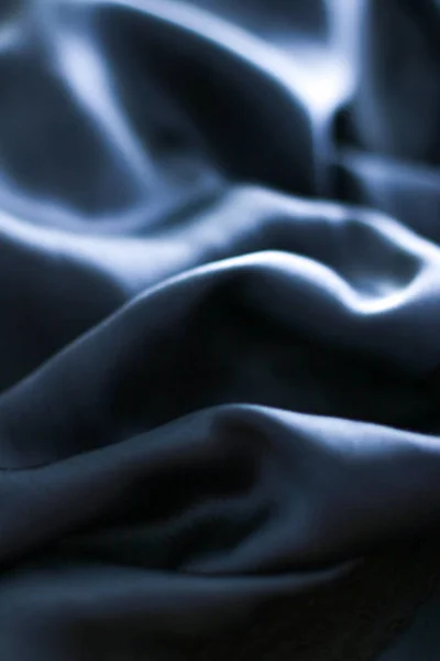 Розкішна темно-синя м'яка шовкова плоска текстура фону, свято g — стокове фото