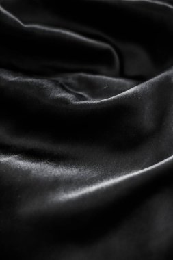 Lüks siyah yumuşak ipek yatık arka plan doku, tatil glamo