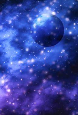 Evren evrende yıldızlar, gezegen ve galaksi, uzay ve zaman trav