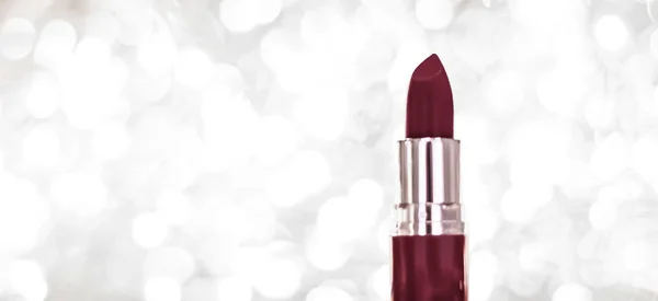 Chocolate lipstick on silver Christmas, New Years and Valentines