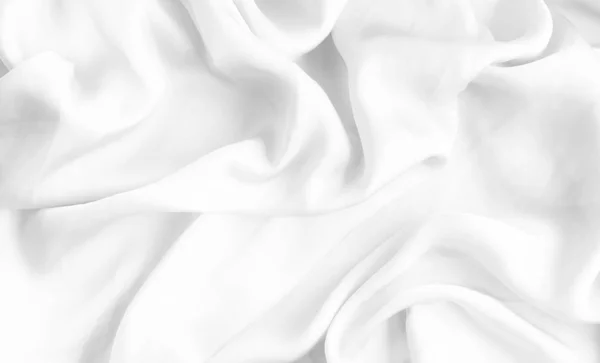 Luxuoso branco macio seda flatlay fundo textura, feriado beaut — Fotografia de Stock